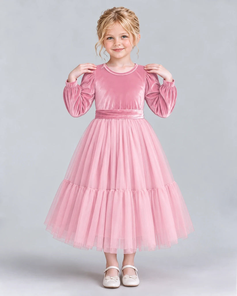 Pink Ball Gown Girls Formal Dress Front