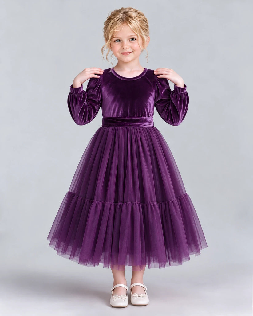 Purple Ball Gown Girls Formal Dress Front