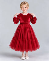 Red Ball Gown Girls Formal Dress Front