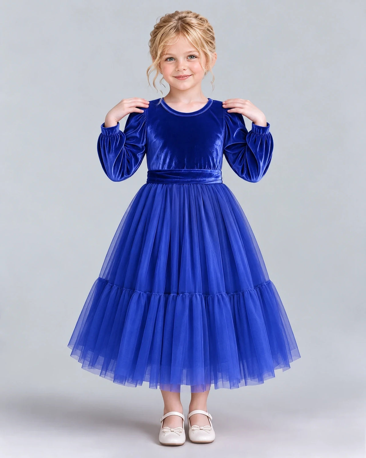 Royal Blue Ball Gown Girls Formal Dress Front