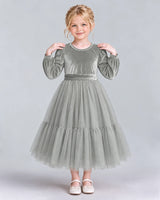 Silver Ball Gown Girls Formal Dress Front