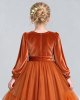 Burnt Orange Ball Gown Girls Formal Dress Back_Detail [Shared]