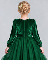 Dark Green Ball Gown Girls Formal Dress Back_Detail [Shared]