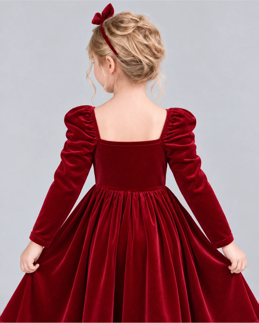 Burgundy A-line Girls Formal Dresses Back_Detail [Shared]