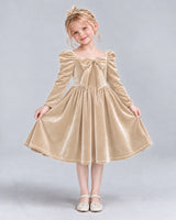 Champagne A-line Girls Formal Dresses Pose