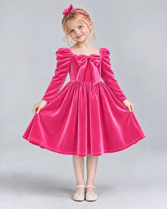 Hot Pink A-line Girls Formal Dresses Pose