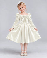 Ivory A-line Girls Formal Dresses Pose