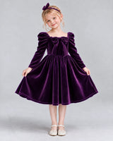 Purple A-line Girls Formal Dresses Pose