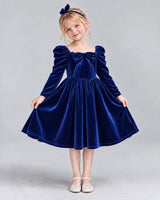 Royal Blue A-line Girls Formal Dresses Pose