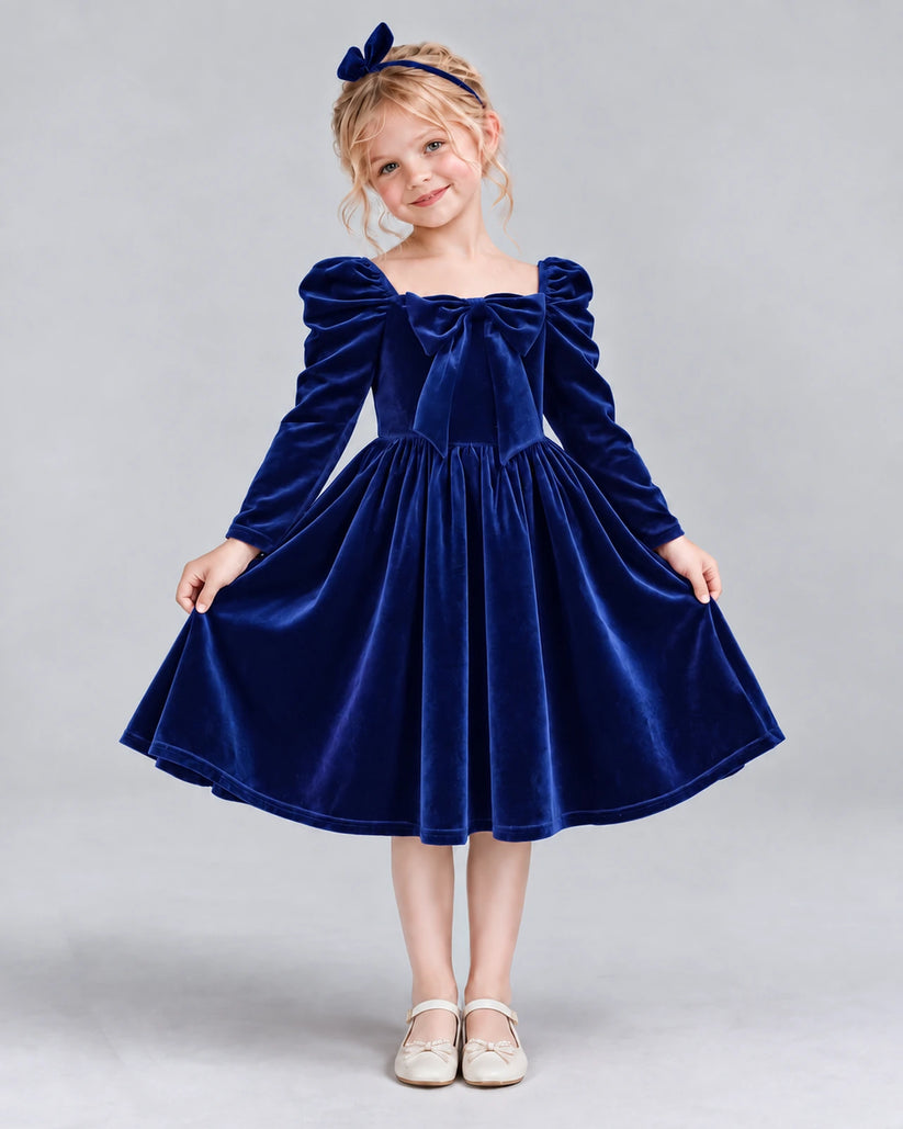 Royal Blue A-line Girls Formal Dresses Pose