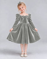 Silver A-line Girls Formal Dresses Pose