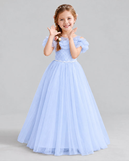 Lavender Ball Gown Flower Girl Dress Front