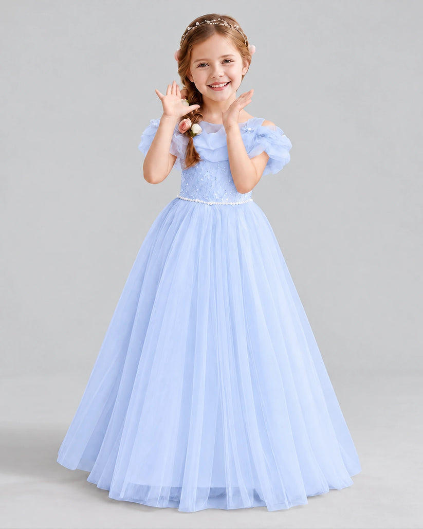 Lavender Ball Gown Flower Girl Dress Front