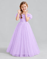 Lilac Ball Gown Flower Girl Dress Front