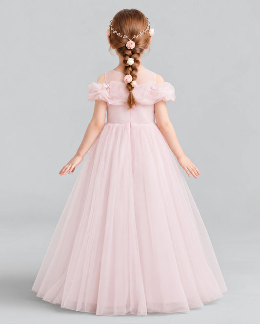 Pink Ball Gown Flower Girl Dress Back [Shared]
