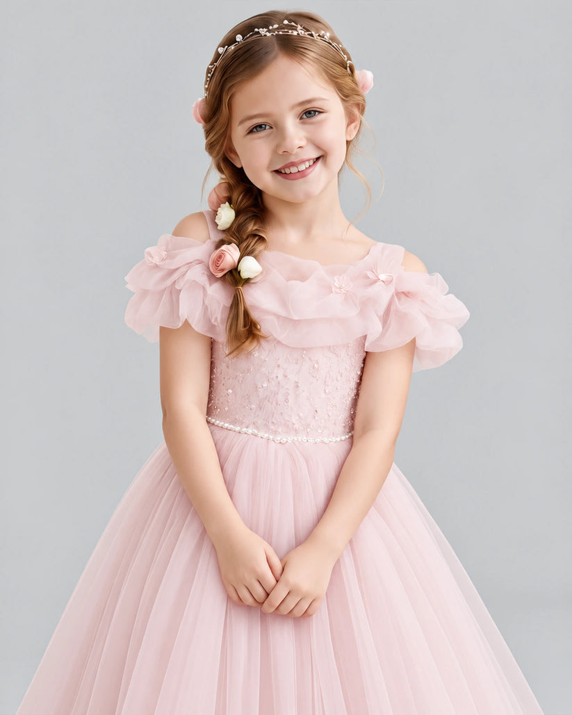 Pink Ball Gown Flower Girl Dress Detail [Shared]
