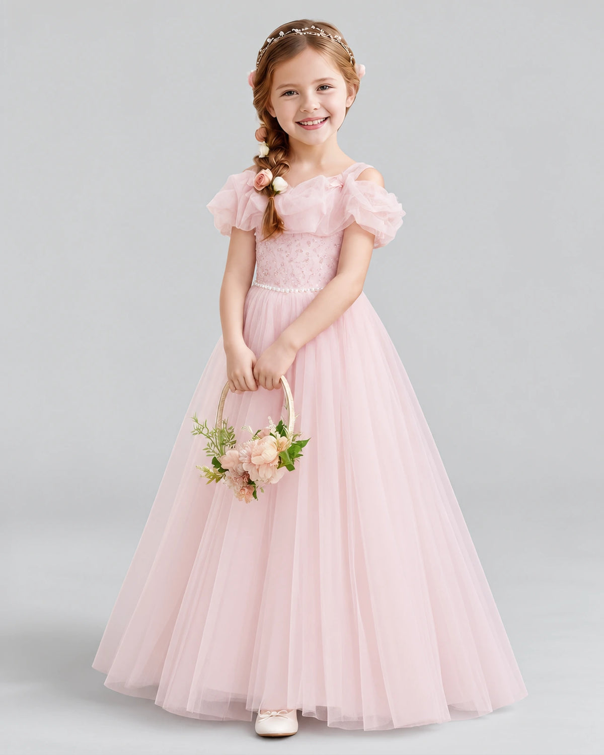Pink Ball Gown Flower Girl Dress Pose [Shared]