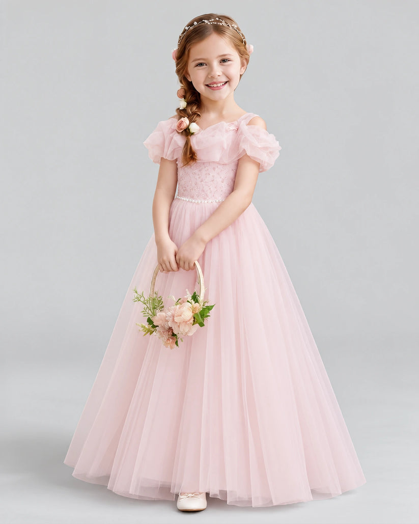 Pink Ball Gown Flower Girl Dress Pose [Shared]