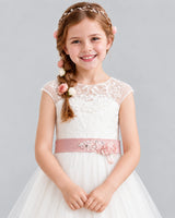 Dusty Rose Ball Gown Flower Girl Dress Detail [Shared]