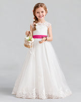 Hot Pink Ball Gown Flower Girl Dress Front