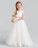 Pink Ball Gown Flower Girl Dress Front