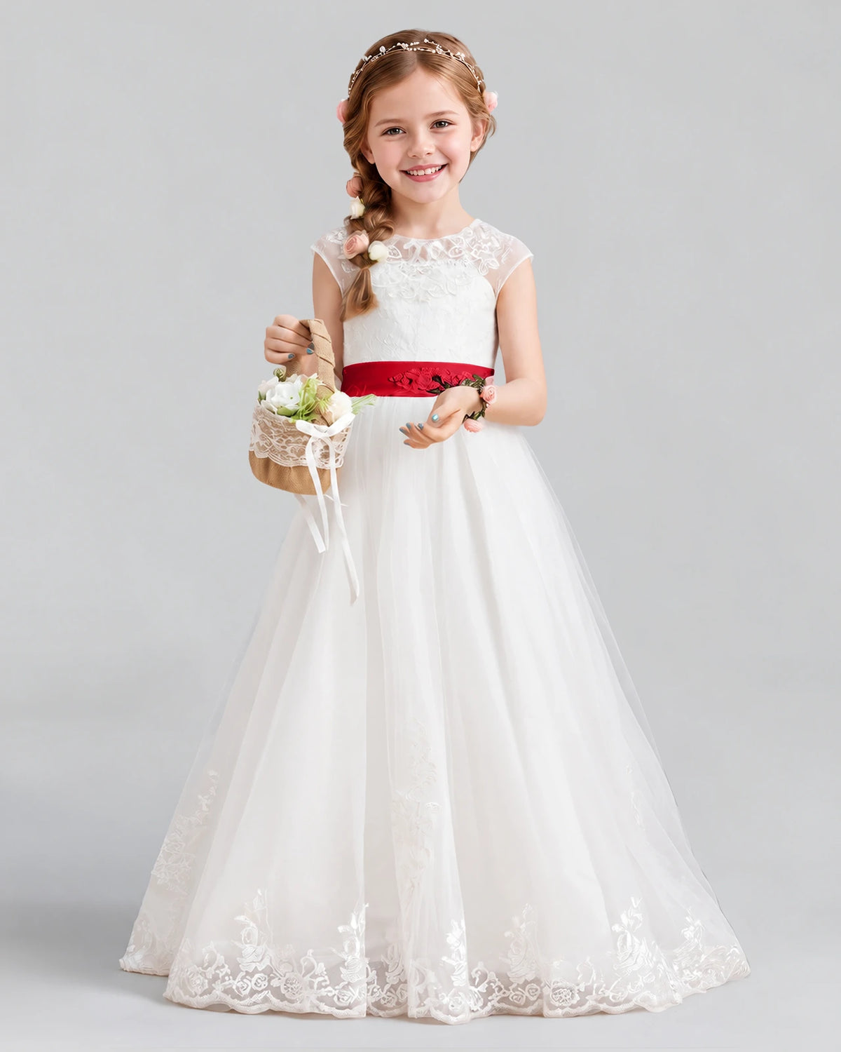 Windred Ball Gown Flower Girl Dress Front