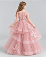 Dusty Rose Ball Gown Girls Pageant Dresses Back [Shared]