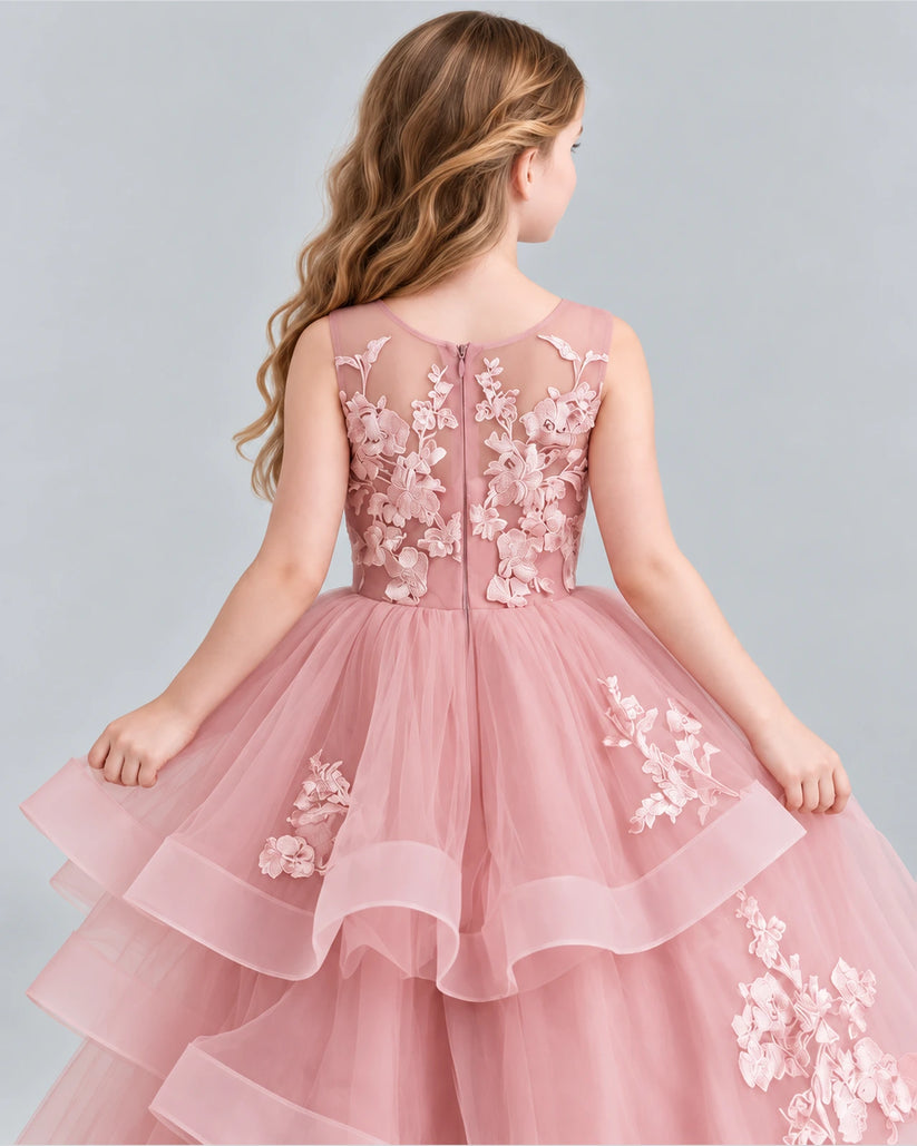 Dusty Rose Ball Gown Girls Pageant Dresses Back_Detail [Shared]