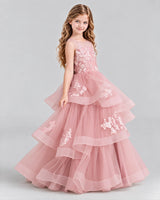 Dusty Rose Ball Gown Girls Pageant Dresses Side [Shared]