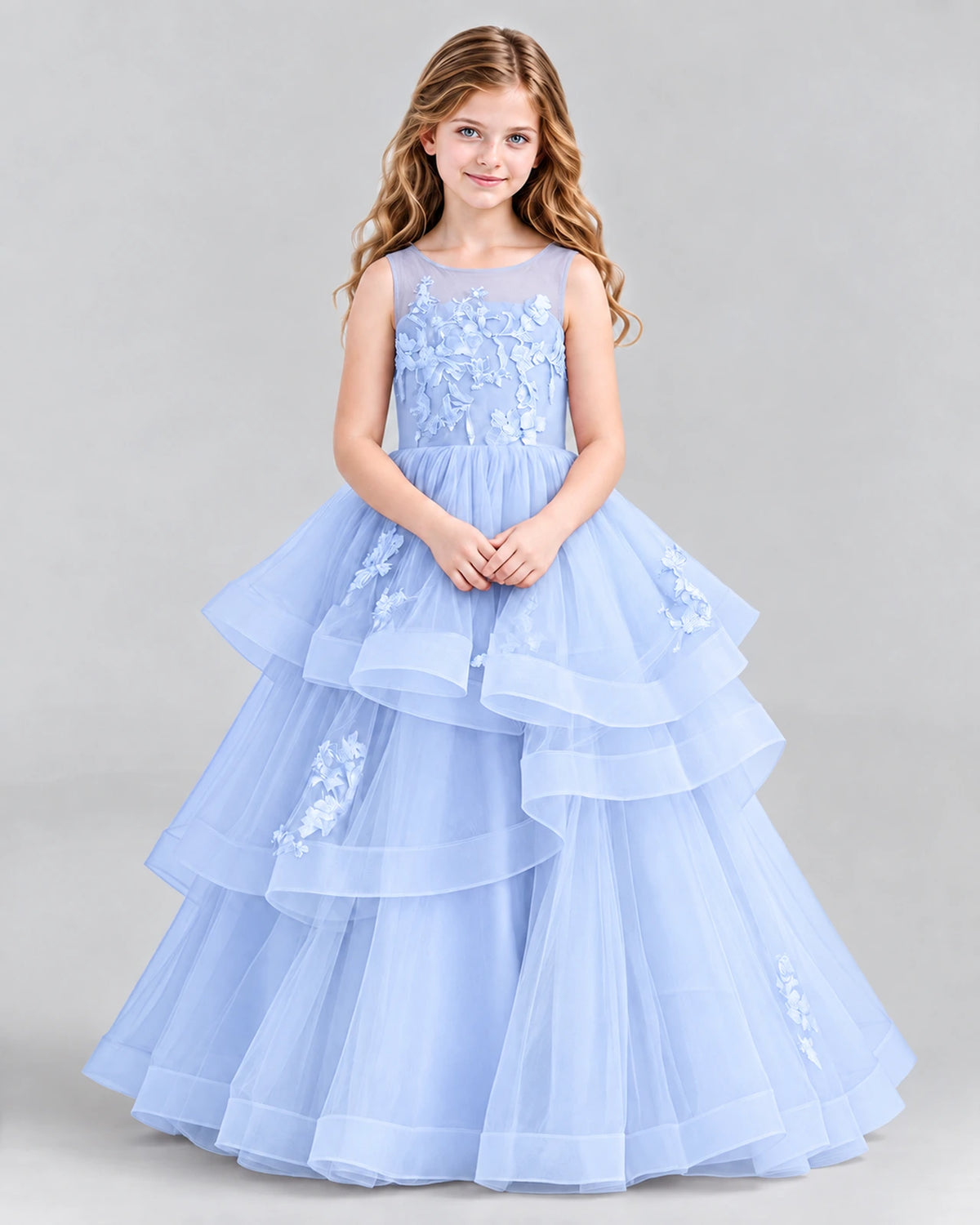 Lavender Ball Gown Girls Pageant Dresses Front