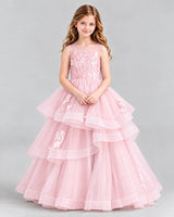 Pink Ball Gown Girls Pageant Dresses Front