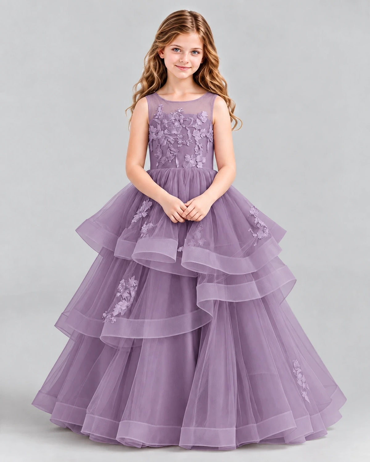Wisteria Ball Gown Girls Pageant Dresses Front
