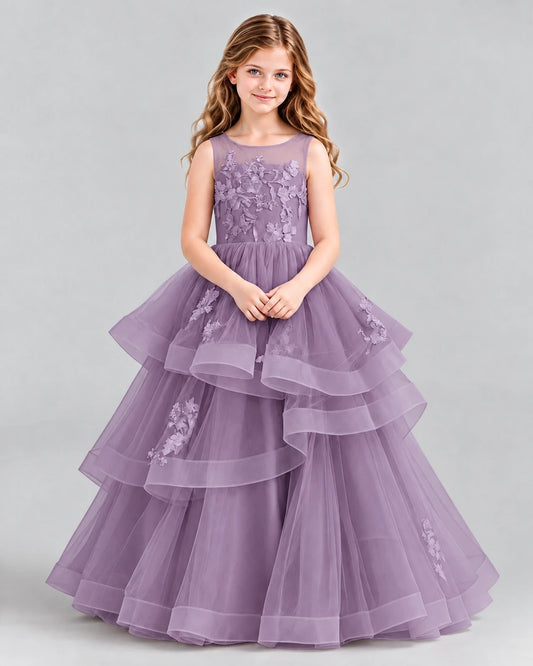 Wisteria Ball Gown Girls Pageant Dresses Front