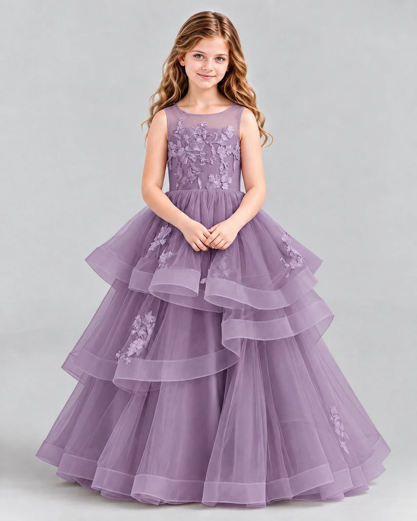 Wisteria Ball Gown Girls Pageant Dresses Front