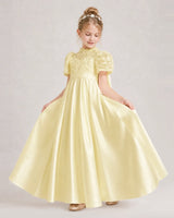 Daffodil Satin A-line First Communion Dress Front View