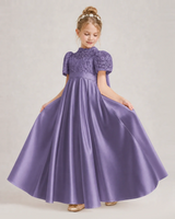 Wisteria Satin A-line First Communion Dress Front View