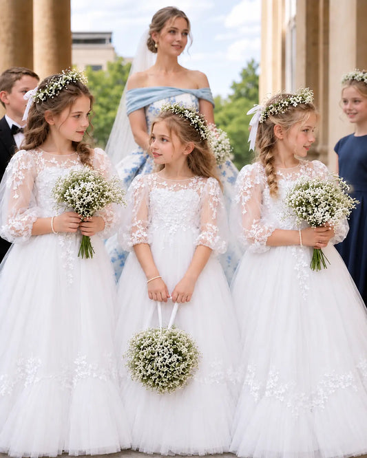 Tulle A-line First Communion Dress Front View [Shared]