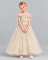 Champagne Ball Gown Girls Formal Dress Front