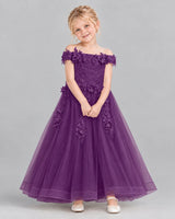 Grape Ball Gown Girls Formal Dress Front