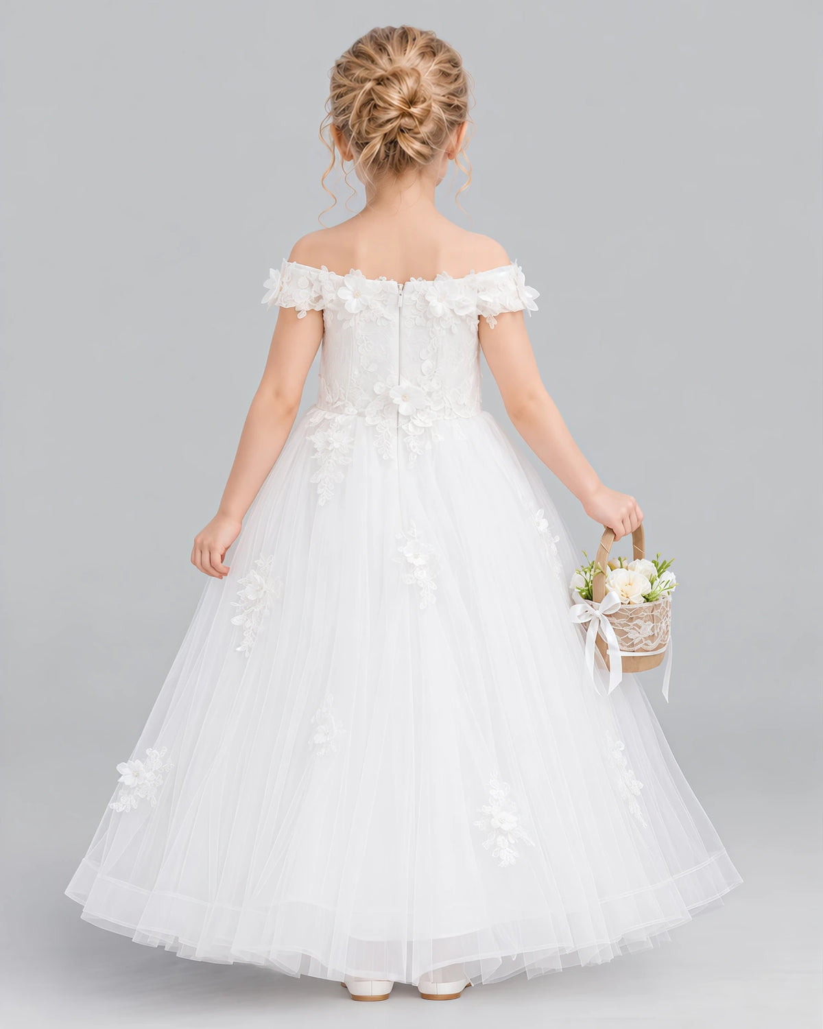 Ivory Ball Gown Girls Formal Dress Back [Shared]