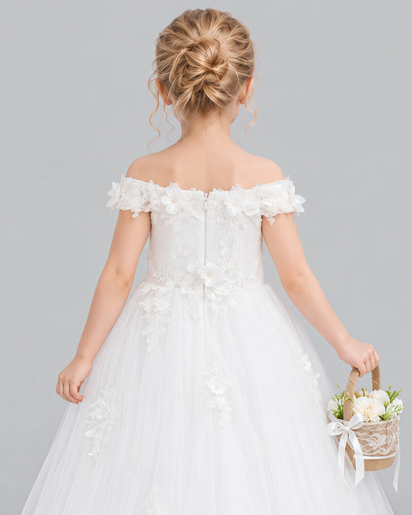 Ivory Ball Gown Girls Formal Dress Back_Detail [Shared]