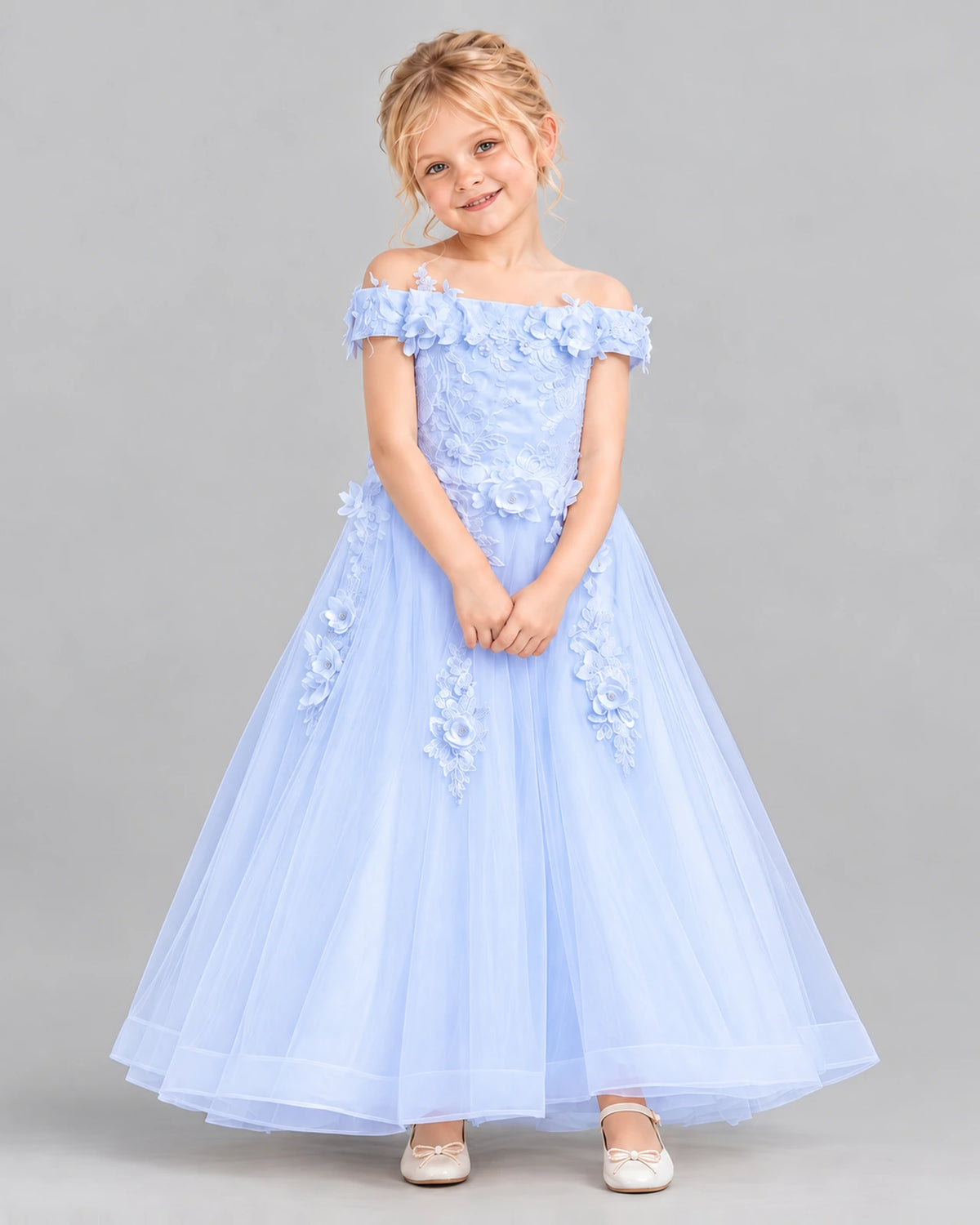 Lavender Ball Gown Girls Formal Dress Front