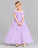 Lilac Ball Gown Girls Formal Dress Front