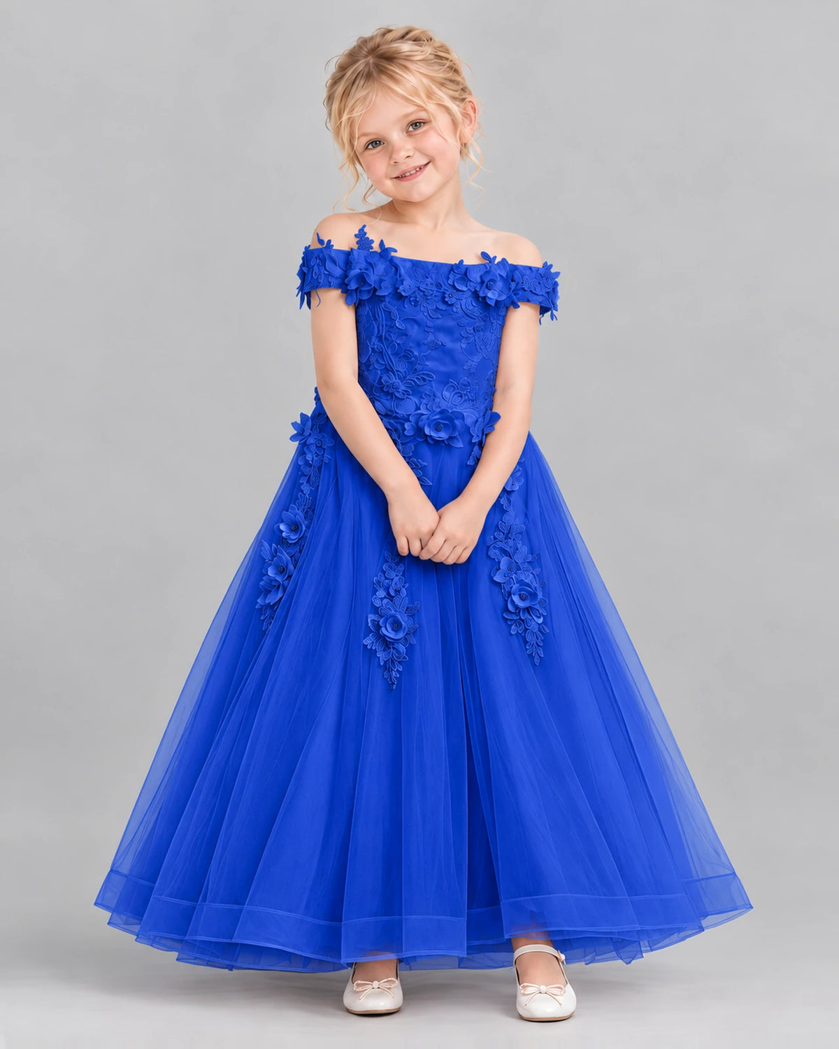 Royal Blue Ball Gown Girls Formal Dress Front