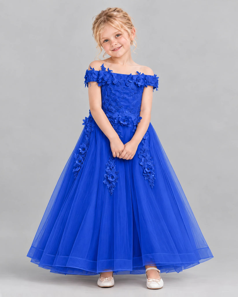 Royal Blue Ball Gown Girls Formal Dress Front