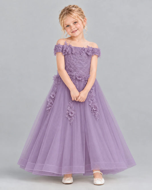 Wisteria Ball Gown Girls Formal Dress Front