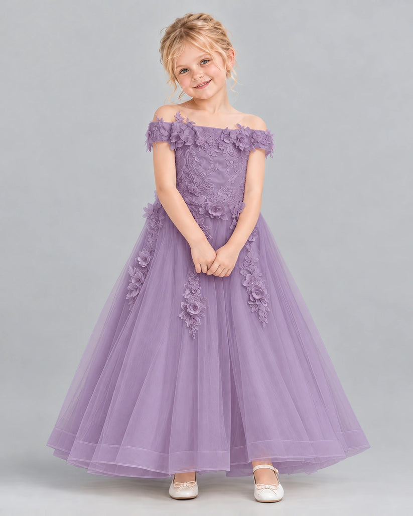 Wisteria Ball Gown Girls Formal Dress Front