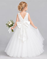 Ivory Ball Gown Flower Girl Dress Back [Shared]