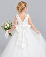 Ivory Ball Gown Flower Girl Dress Back_Detail [Shared]
