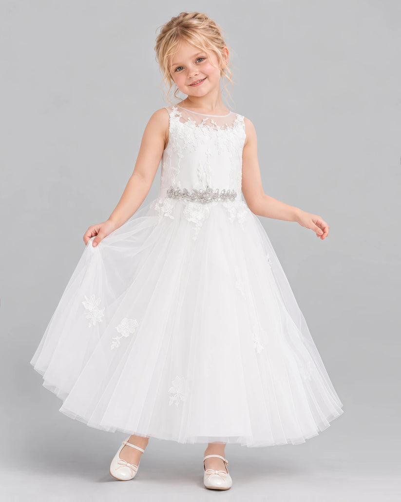 Ivory Ball Gown Flower Girl Dress Side [Shared]